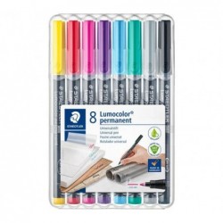 ESTUCHE 8 ROTULADORES STAEDTLER LUMOCOLOR PERMANENTE 318 0,6mm SURTIDO 2