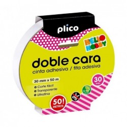 CINTA ADHESIVA PLICO DOBLE CARA 30mm x 50m