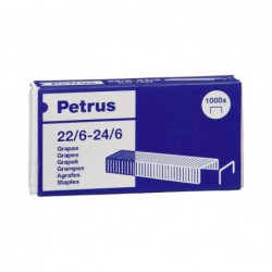 CAJA 1000 GRAPAS PETRUS 22/6 - 24/6 GALVANIZADAS