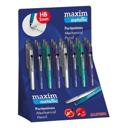 EXPOSITOR 24 PORTAMINAS ALPINO 2 MM HB METÁLICOS
