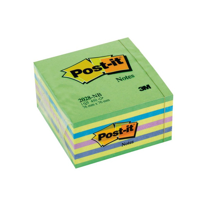 CUBO 450h NOTAS POST-IT REPOSICIONABLES 76x76mm VERDE NEÓN