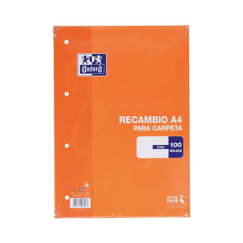 RECAMBIO OXFORD CLASSIC A4 100h LISO