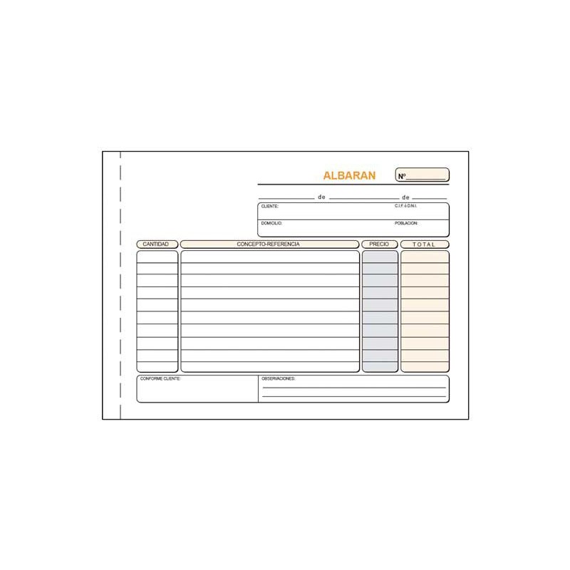 TALONARIO LOAN ALBARÁN 4º APAISADO TRIPLE AUTOCOPIA CASTELLANO