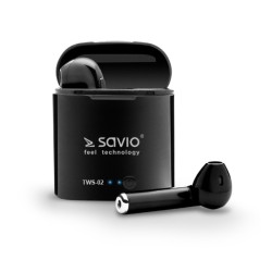 AURICULARES INALÁMBRICOS NEGROS TWS-02 SAVIO
