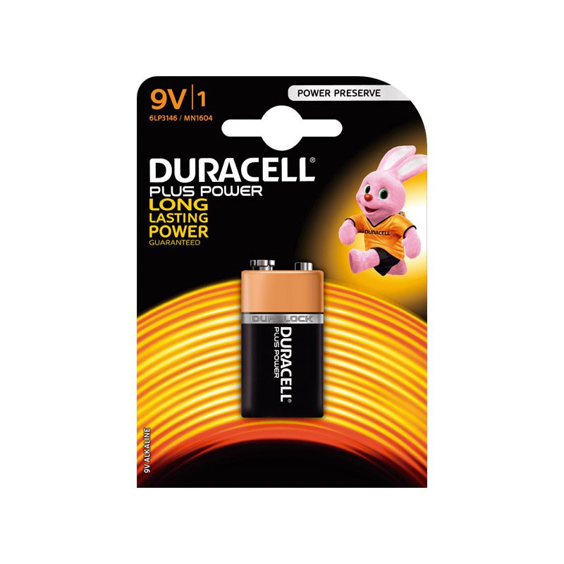 PACK 1 PILA DURACELL ALCALINA PLUS POWER 9V