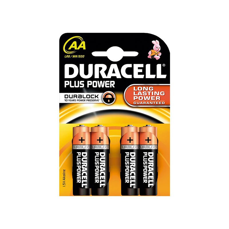 PACK 4 PILAS DURACELL ALCALINAS PLUS POWER AA