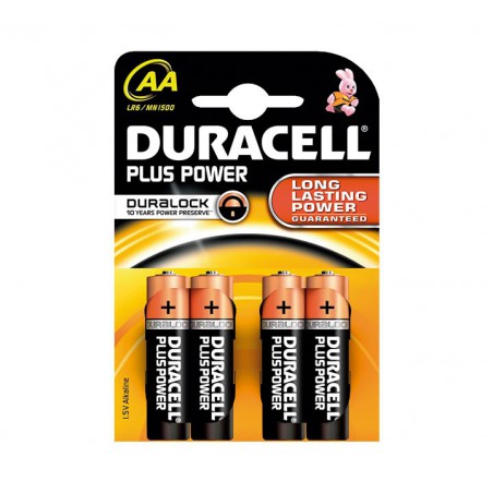 PACK 4 PILAS DURACELL ALCALINAS PLUS POWER AA
