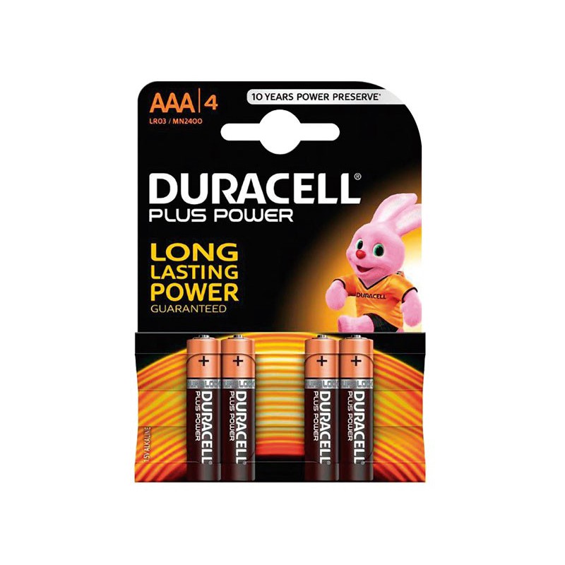 PACK 4 PILAS DURACELL ALCALINAS PLUS POWER AAA