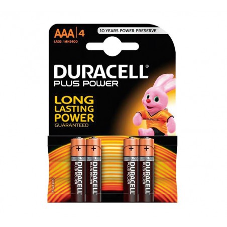 PACK 4 PILAS DURACELL ALCALINAS PLUS POWER AAA