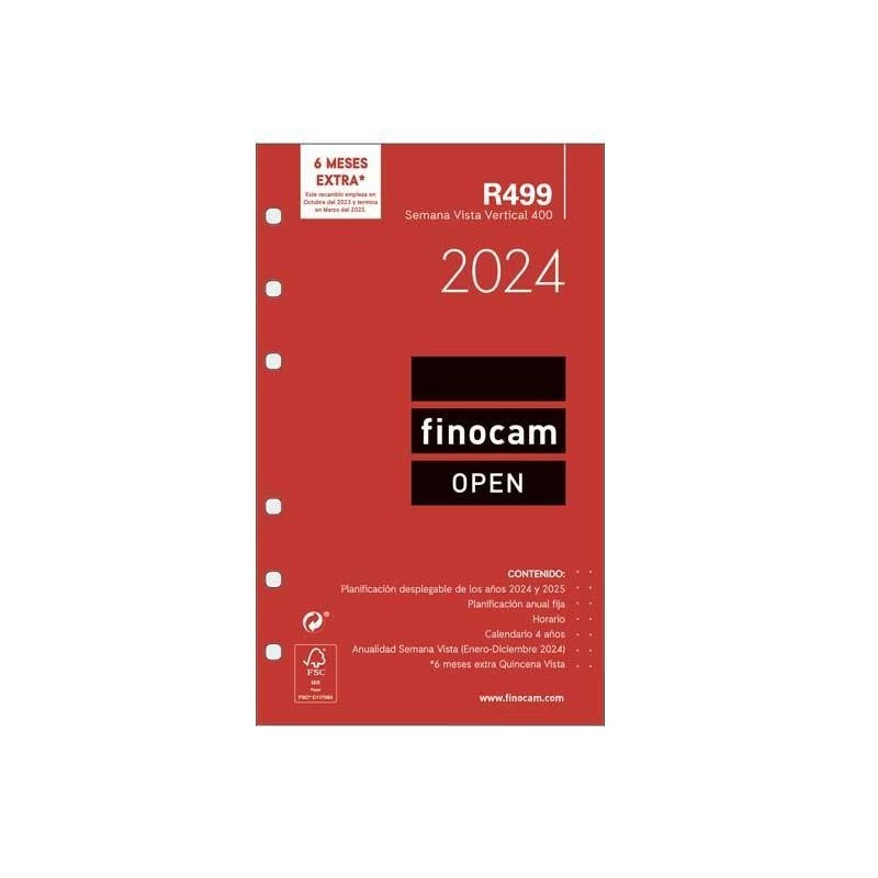 RECAMBIO ANUALIDAD 2024 FINOCAM "OPEN: R499" SEMANA VISTA VERTICAL CASTELLANO