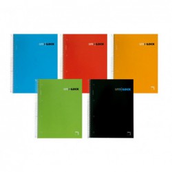 CUADERNO ESPIRAL PACSA SUPERBLOCK A4 5x5 4 TALADROS 160h COLORES