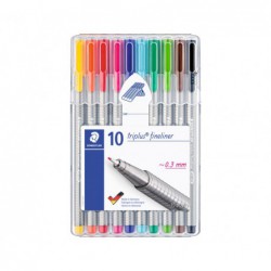 ESTUCHE 10 ROTULADORES STAEDTLER TRIPLUS FINELINER 334