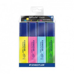 ESTUCHE 3+1 MARCADORES FLUORESCENTES STAEDTLER TEXTSURFER CLASSIC