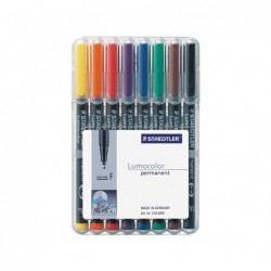 ESTUCHE 8 ROTULADORES STAEDTLER LUMOCOLOR PERMANENTE 318 0,6mm SURTIDO 1