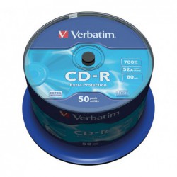 BOBINA 50 CD-R VERBATIM 52X 700MB CRYSTAL