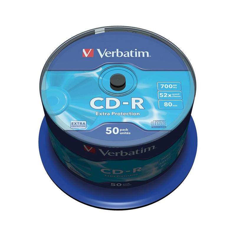 BOBINA 50 CD-R VERBATIM 52X 700MB CRYSTAL