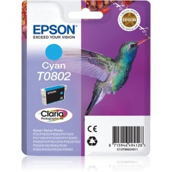 CARTUCHO DE TINTA CIAN EPSON T0802 C13T08024021 ORIGINAL ETIQUETA RF PARA IMPRESORAS
