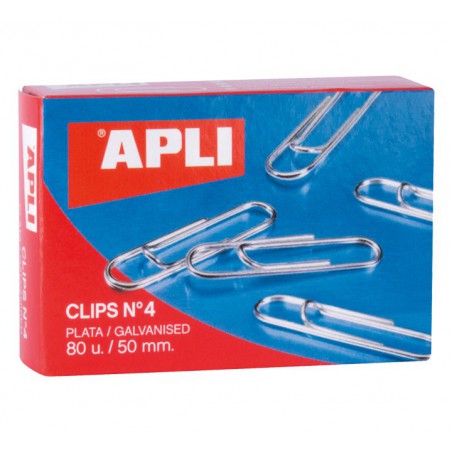 CAJA 80 CLIPS APLI Nº 4 GALVANIZADOS