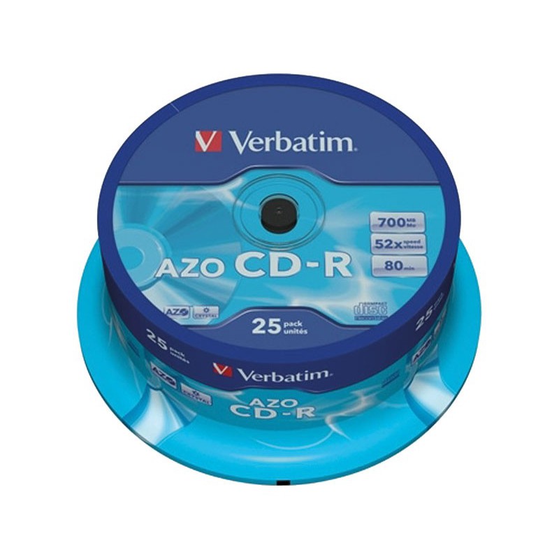 BOBINA 25 CD-R VERBATIM 52X 700MB CRYSTAL