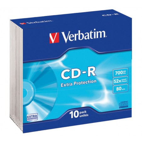 PACK 10 CD-R VERBATIM 52X 700MB EXTRA PROTECTION