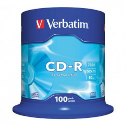 BOBINA 100 CD-R VERBATIM 52X 700MB CRYSTAL