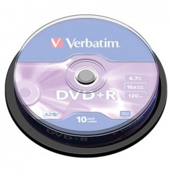 BOBINA 10 DVD+R 16X 4,7GB ADVANCED AZO