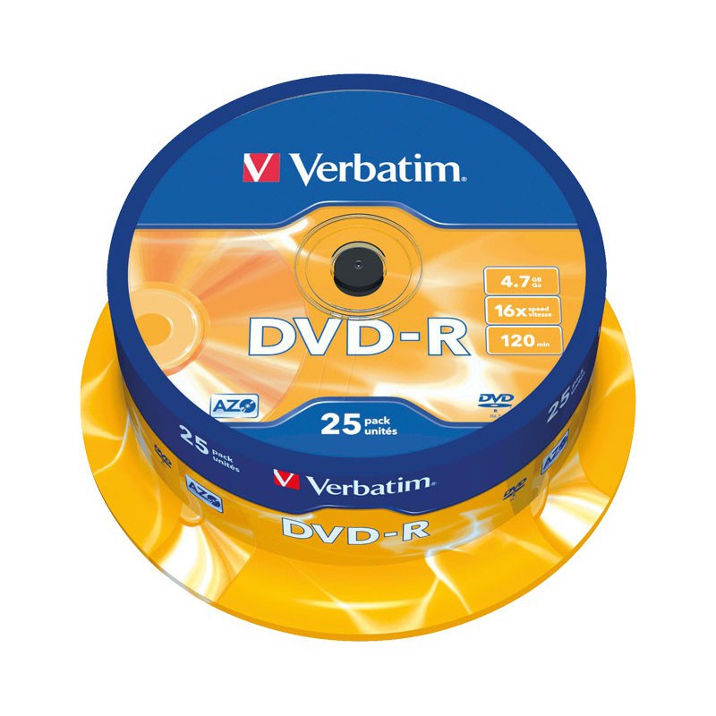 BOBINA 25 DVD-R VERBATIM 16X 4.7GB ADVANCED AZO