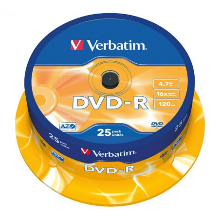 BOBINA 25 DVD-R VERBATIM 16X 4.7GB ADVANCED AZO