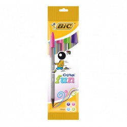 PACK 4 BOLÍGRAFOS BIC CRISTAL FUN