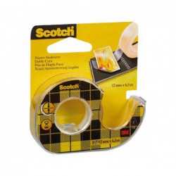 CINTA ADHESIVA SCOTCH DOBLE CARA 12mm x 6m CON DISPENSADOR