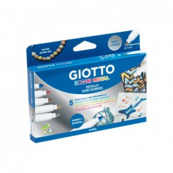 ESTUCHE 5 ROTULADORES GIOTTO "DECOR METALLIC"