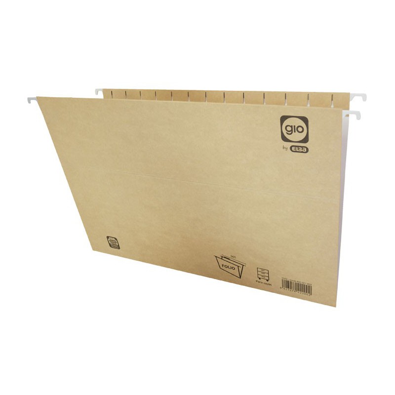 CAJA 25 CARPETAS COLGANTES GIO CRISTAL KRAFT Fº PROLONGADO